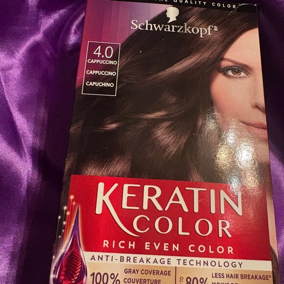 3 (THREE) Schwarzkopf #4.0 CAPPUCCINO Hair Color Kits Permanent Keratin NEW!